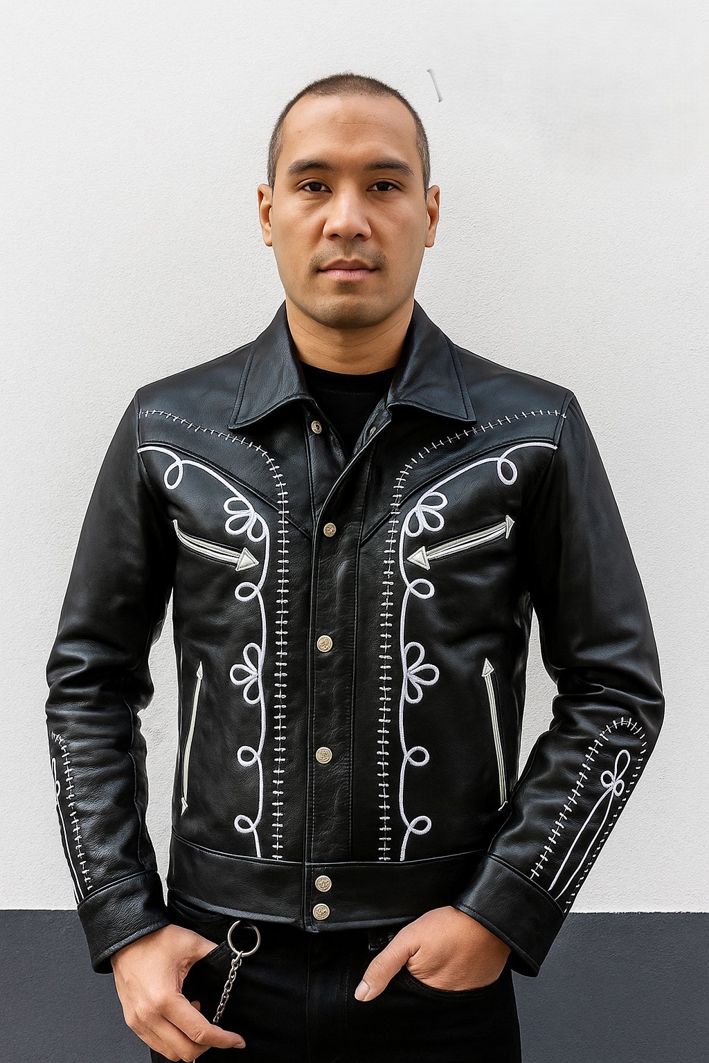 Hank White Embroidered